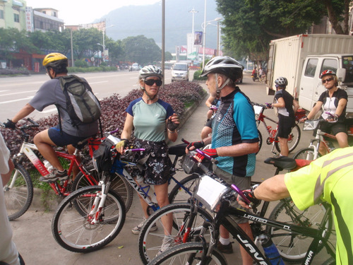 We're getting ready to bike back to the hotel.
